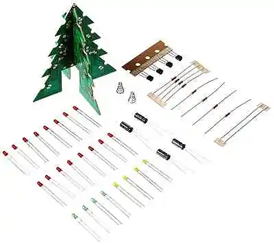 VELLEMAN MK130 / WSSA130 LED Flashing 3D 9-12V DC Electronic Christmas Tree KIT • $13.97