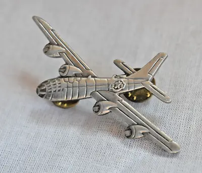 Boeing B-29 Superfortress ~ Silver Toned Lapel Pin ~ Clutch Back ~ WWII Bomber • $12.50