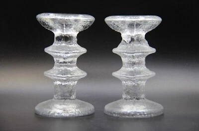 $82 • Buy Pair Of Vintage Iittala Festivo 2 Ring Candle Holders By Timo Sarpaneva Signed