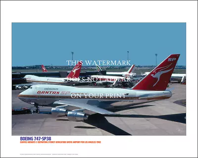 Qantas Boeing 747-SP Art Print – Departing Sydney 1982 – 20  X 16  Poster • $16.61