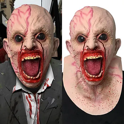 Halloween Zombie Mask Props Grudge Ghost Hedging Zombie Mask Realistic Masquerad • £16.36