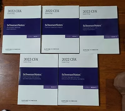 Kaplan Schweser CFA Level 1 - 2022 Textbook Prep Set Of 5 (1_5) • £99.99