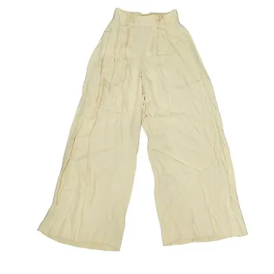 Vintage 70s Wide Leg High Waist Pleated Front Pants Trousers  Elastic Waist Sz M • $74