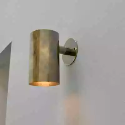 Cylinder Light Wall Sconce In Raw Brass Italian Mid Century Lamp • $169.98