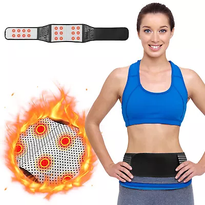 Back Support Brace Belt Lumbar Lower Waist Magnetic Pain Relief Adjust Trimmer • $9.95