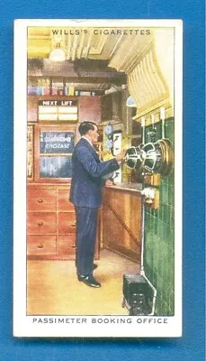 RAILWAY EQUIPMENT.No.16.PASSIMETER BOOKING OFFICE.WILLS CIGARETTE CARD 1938 • £1.50