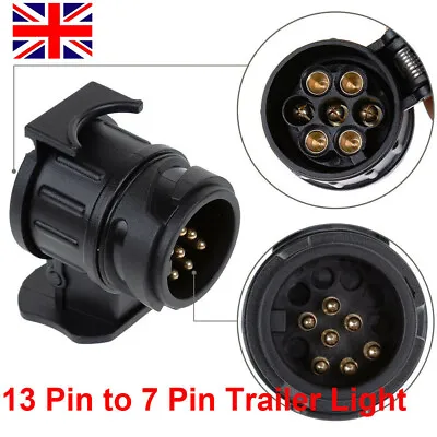 £5.99 • Buy 13 To 7 Pin Plug Towbar Towing Socket Trailer Truck Waterproof Electric Adapter