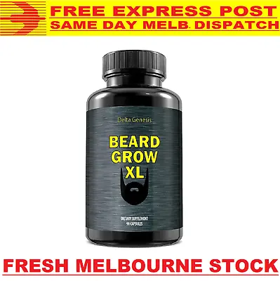 BEARD GROW XL Mens Facial Hair Growth Supplement DHT BLOCKER - FREE EXPRESS POST • $119.95