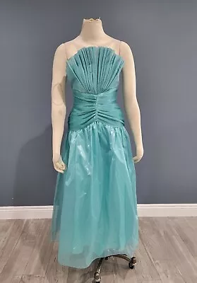 Vintage LIZETTE Creations Mint Green Strapless Tea Dress XS • $89