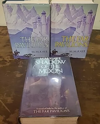 3 M.M. KAYE The Far Pavilions & SHADOW OF MOON Hardcover Book DJ ST. Martin's • £11.20