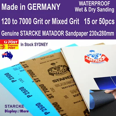 Sandpaper Waterproof WET Dry | GENUINE German STARCKE 120 To 7000 Grit | SYDNEY • $34.90