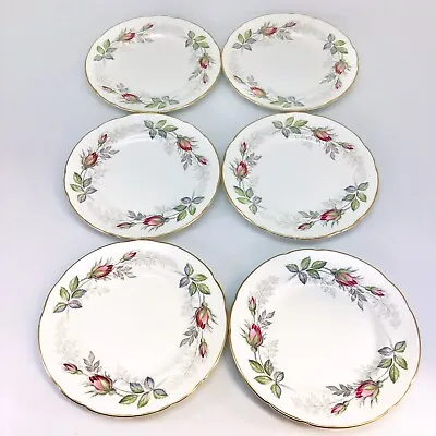Vintage Paragon China Bridal Rose 6” Dessert Plates Set Of 4 Floral Gold Trim • $19.99