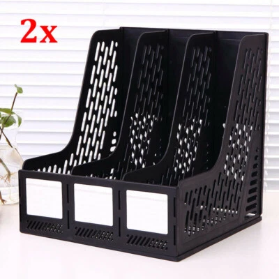 £11.99 • Buy 2 Office Desk Tidy Document A4 File Magazine Paper Organiser Storage Holder Rack