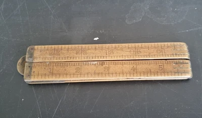 £12.50 • Buy Vintage Box Wood & Brass 24  Folding Ruler - John Rabone & Sons - Birmingham 
