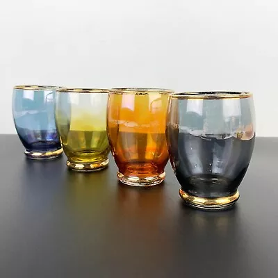 Harlequin Iridescent Small 1960's Tumblers Set Of 4 Sherry Aperitif Glass • $25