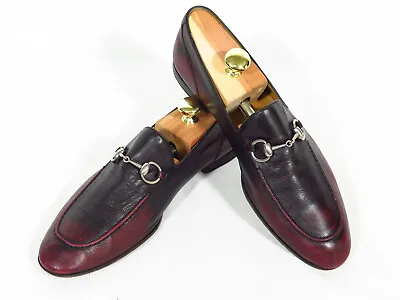 $124.99 • Buy Gucci Red And Black Patina Men's Loafer With Horsebit, 10.5 D