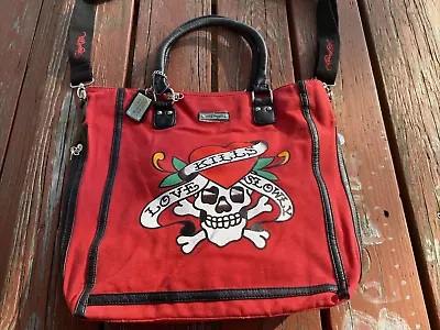 Vintage Y2K Ed Hardy Love Kills Slowly Red Hand/Shoulder Bag With Wallet Rare! • $159.99