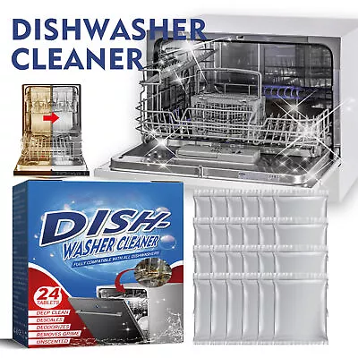Dishwasher Cleaner Tablets 24Pcs Natural Dishwasher Detergent Cleaning Tablets • $11.99