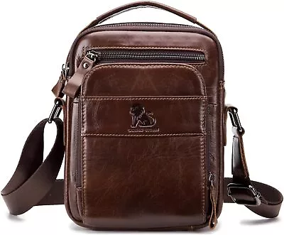 BAIGIO Men Ladies Real Leather Tote Cross Body Messenger Shoulder Handbag Bag • £23.79