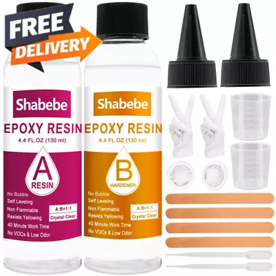 Epoxy Resin 8.8OZ Resin Kit Epoxy Resin Crystal Clear✅Not Yellowing And No Bub • $13.99