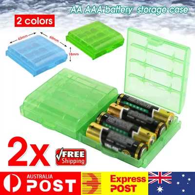 2Pcs Battery Batteries Storage Case AA AAA Holder Box Hard Plastic • $3.38