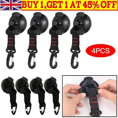 4PCS Heavy Duty Suction Cups With Hooks Vacuum Suction Cup Wall Anchor • £6.39