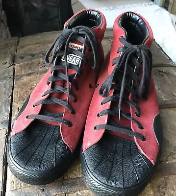 Vintage Vision Street Wear Men's Suede Hi Top Retro RED Skate Shoe Size US 13 • $215.99