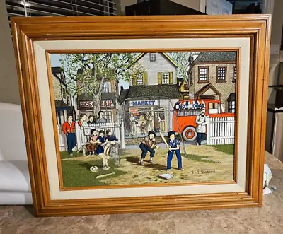 H. Hargrove Signed.(Nicolo Sturiano) Sand Lot Baseball Serigraph Oil Painting • $49
