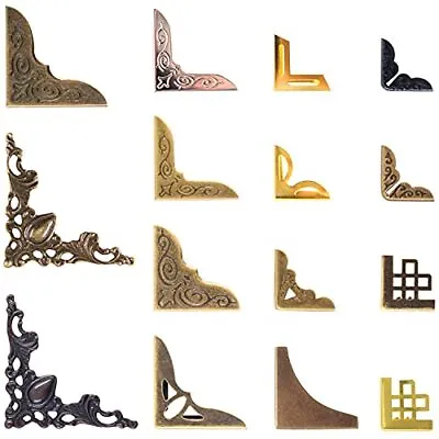 60 PCS Vintage Metal Book Corner Protector Guard Edge Cover Iron Bronze Gold ... • $11.04