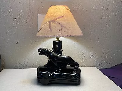 Vintage 50's Mid-Century BLACK PANTHER Stalking TV LAMP • $110