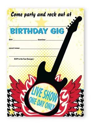 £10.51 • Buy Rock Star Party LARGE Invitations - 10 Invitations 10 Envelopes