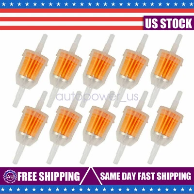 $6.99 • Buy 10PCS Motor Inline Gas Oil Fuel Filter Small Engine For 1/4'' 5/16  Line US