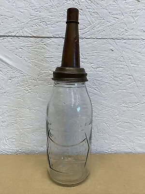 Embossed Coldnfleece Motor Oil Bottle Spout Cap Glass Vintage Style Gas Station • $19.99