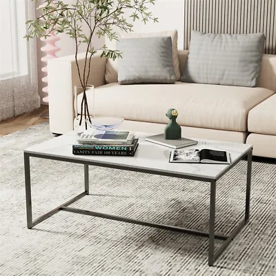 Heavy Duty Coffee Table Modern Living Room Sofa Center Table White Marble Top US • $109.91