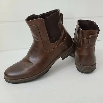 MARC ANTHONY Brown Booties LEATHER SIDE ZIP ANKLE MENS 9.5 M BOOTS/Shoes • $34.86