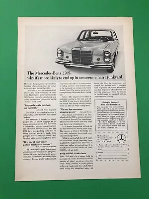 1970 Mercedes Benz  250s 250 S Original Vintage Print Ad Advertisement • $6.54
