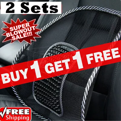 $21.95 • Buy Mesh Back Rest Lumbar Support Office Chair Van Car Seat Home Pillow Cushion