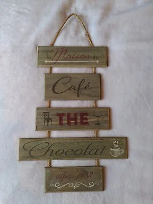 Café Sign Painted Vintage Old Style Wooden Traditional Maison Du Monde • £15