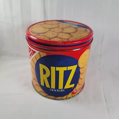 Read Desc-Vintage Ritz Cracker Collectible Tin 1982 Nabisco 12 Oz Made In U.S.A. • $18