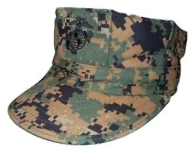 New* USMC Issued 8 Point Cover MARPAT Woodland Marine EGA Hat Cap • $24.59