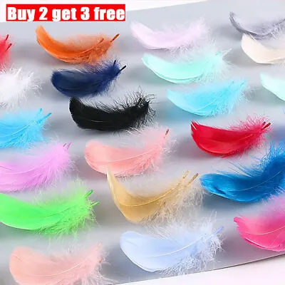 100X Small Fluffy Marabou Feathers Card Making Arts Crafts Embellishments  4-8cm • £2.99