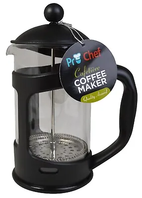 £10.95 • Buy Cafetiere Coffee Maker Jug With Plunger French Black Frame 3 6 8 Cup Choose Size