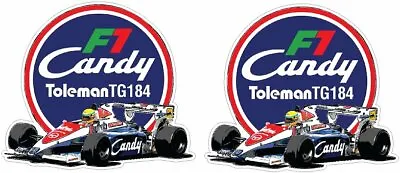 Ayrton Senna Toleman Tg184 Decals Bike Car F1  Races Stickers Set Of 2 • £4.99