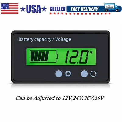 12V-48V Battery Capacity LCD Indicator Voltage Voltmeter Monitor Meter Caravan • $8.99