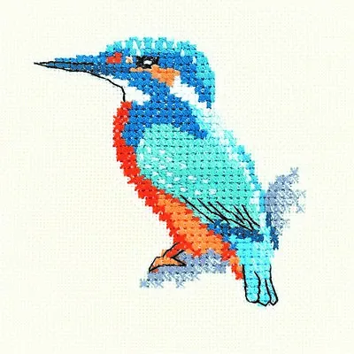 £9 • Buy Heritage Crafts Cross Stitch Kit - Little Friends, Kingfisher