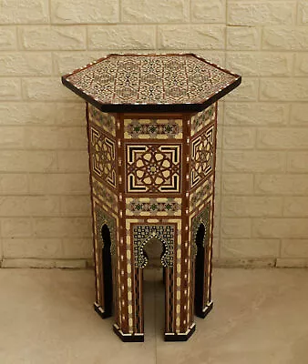 Handcrafted 29  Coffee End Table Handmade Moroccan Bedside Table Inlaid Table • $658.90