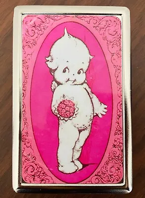 Vintage Cherub Doll Theme Metal Cigarette Case RFID Protection Wallet Valentine • $16.95