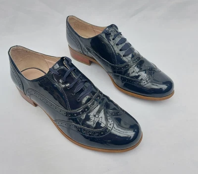 £19.99 • Buy Clarks Hamble Oak Navy Blue Patent Leather Brogue  Shoes Eu39 Uk5.5 Free P&p!!