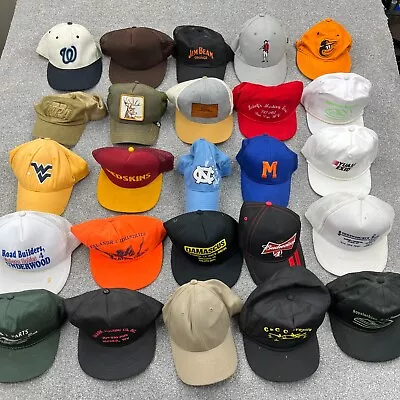 Vintage Hat Cap Lot Trucker Snap Back Strap 80s 90s 00s Y2K Reseller Bundle E3 • $64.95