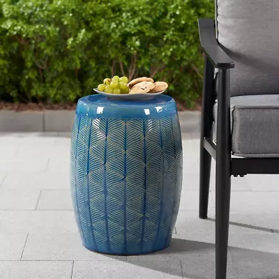 17  Marina Ceramic Garden Stool Plant Stand Side Table Furniture Decor Patio • $77.25